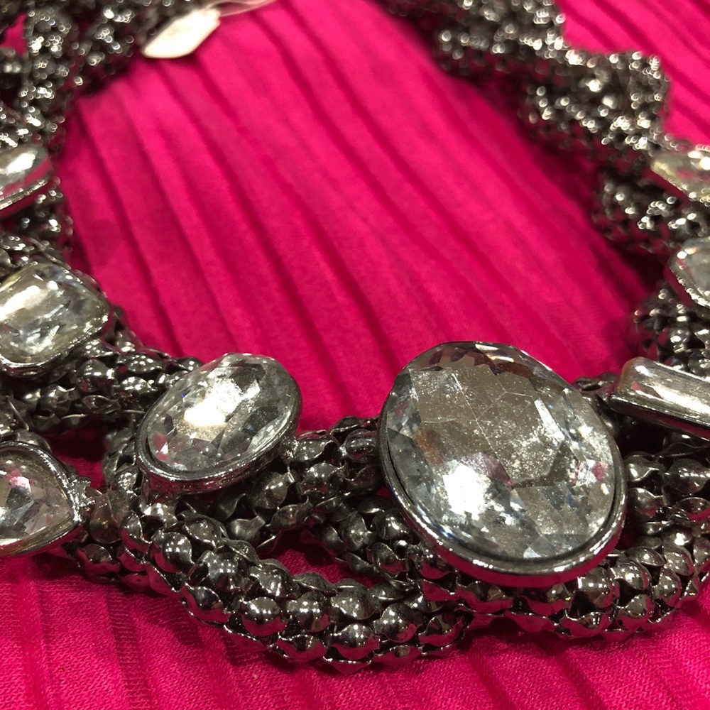 Statement Chunky Rhinestone Chain Necklace - Picture 6 of 8